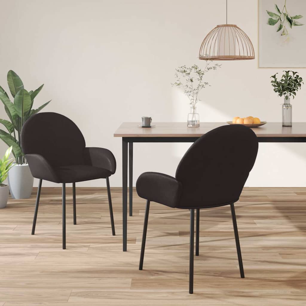 vidaXL Krzes�a sto�owe, 2 szt., czarne, obite sztuczn� sk�r�