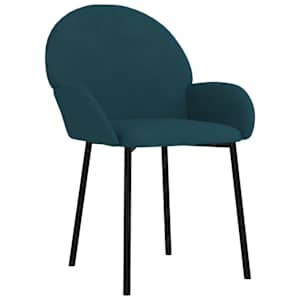vidaXL borðstofustólar 2 stk. Bláir Flauel