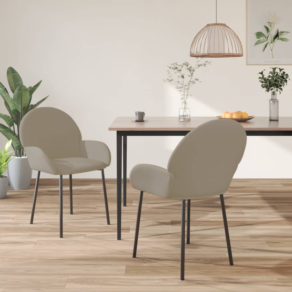 vidaXL Chaises de salle à manger 2 pcs Gris clair Velours