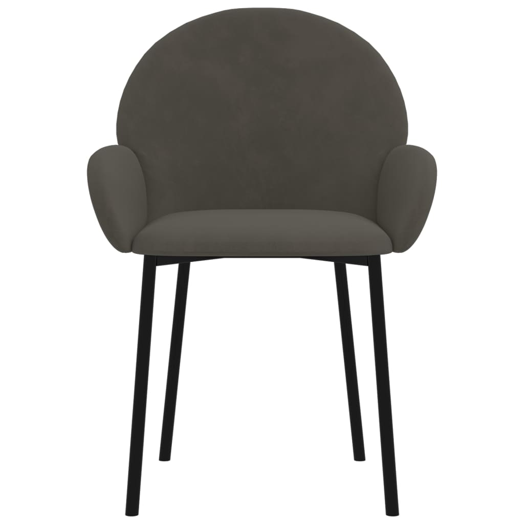 Jídelní židle 2 ks tmavě šedé samet
