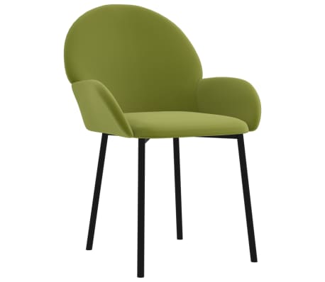 vidaXL Valgomojo kėdės, 2vnt., šviesiai žalios spalvos, aksomas