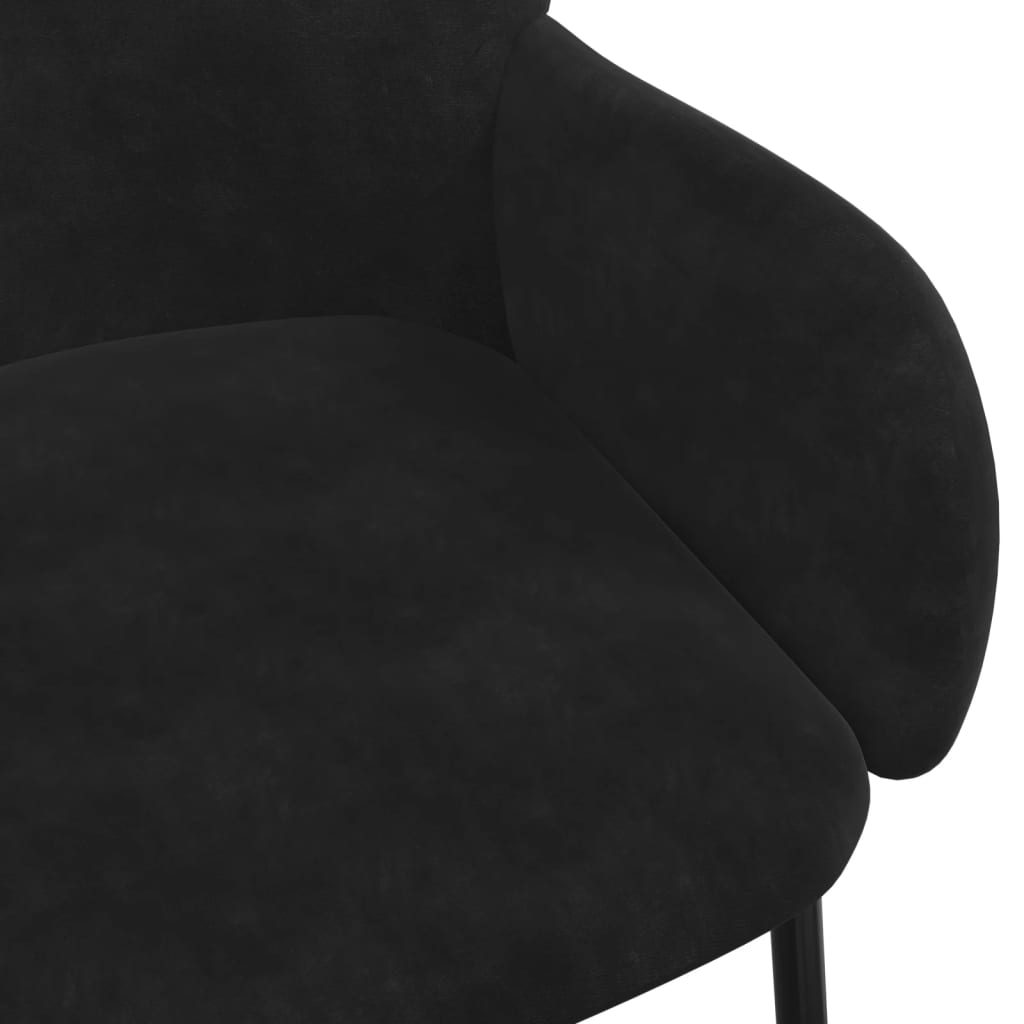 Jídelní židle 2 ks černé samet