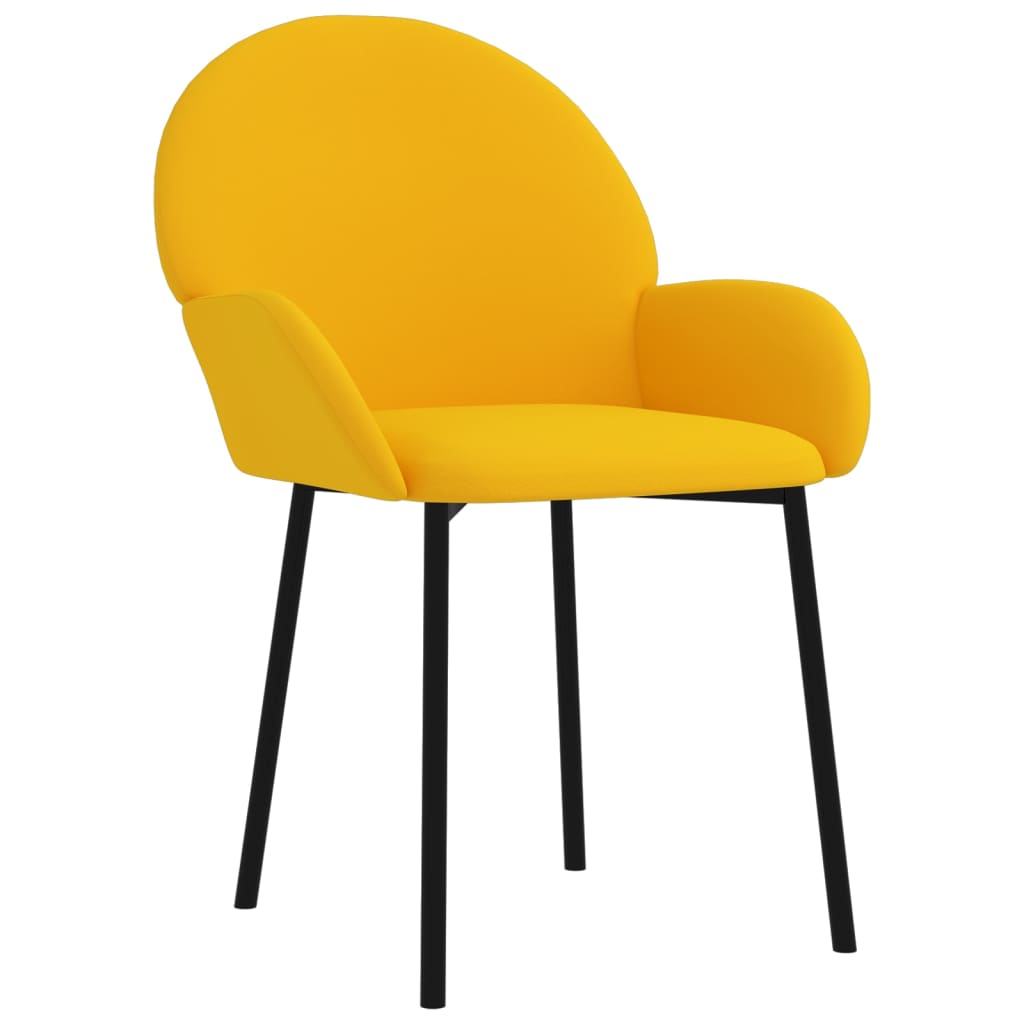 vidaXL Eetkamerstoelen 2 st fluweel geel afbeelding