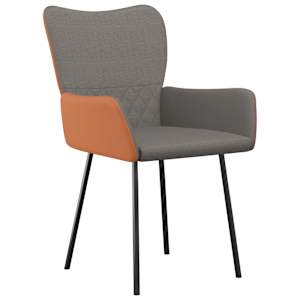 vidaXL virtuves krēsli, 2 gab., gai&scaron;i pelēki, audums un mākslīgā āda