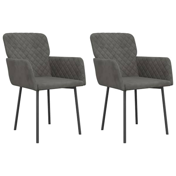 vidaXL s&ouml;&ouml;gitoolid 2 tk, tumehall, samet