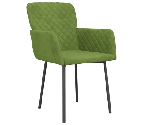 vidaXL Valgomojo kėdės, 2vnt., &scaron;viesiai žalios spalvos, aksomas