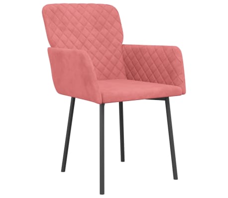 vidaXL virtuves krēsli, 2 gab., rozā samts