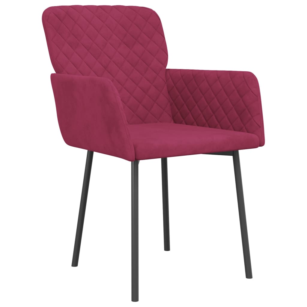 vidaXL Eetkamerstoelen 2 st fluweel wijnrood