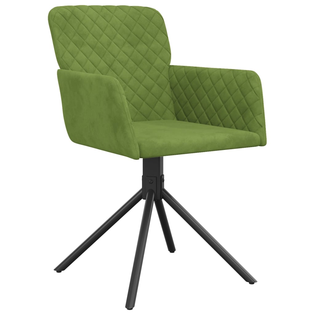 vidaXL Sillas de comedor giratorias 2 unidades terciopelo verde claro