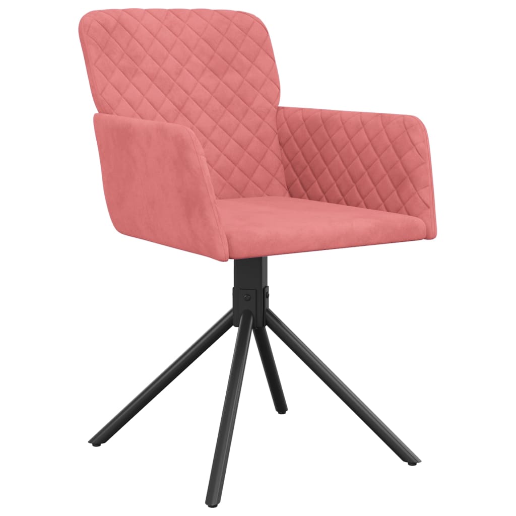 

vidaXL Eetkamerstoelen draaibaar 2 st fluweel roze