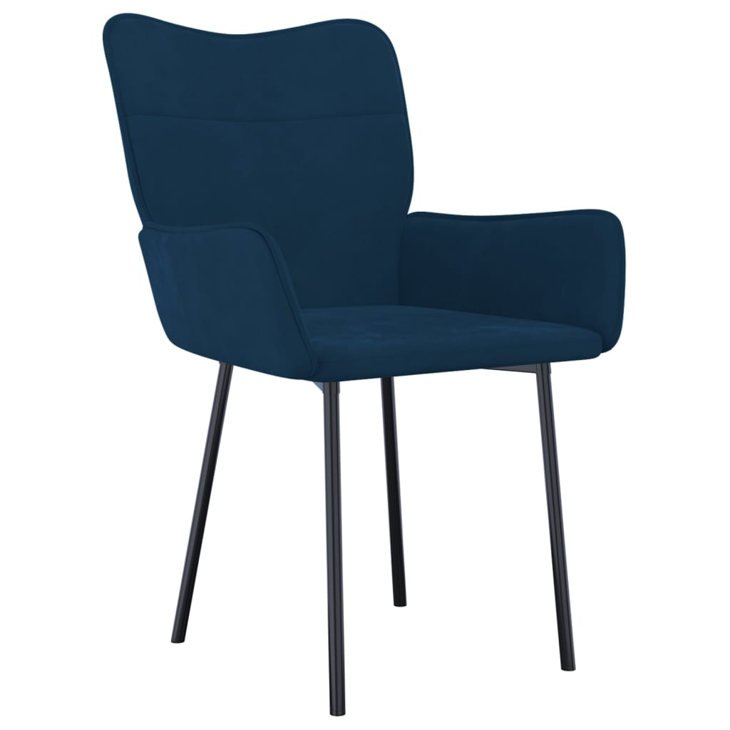 

vidaXL Eetkamerstoelen 2 st fluweel blauw