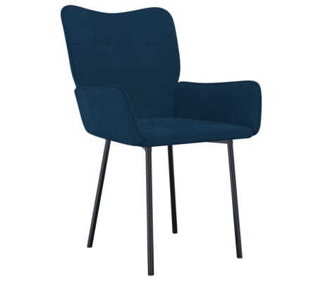 vidaXL Valgomojo kėdės, 2vnt., mėlynos spalvos, aksomas