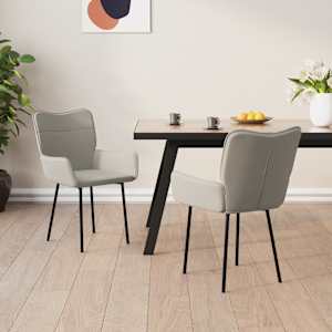 Jedilni stoli 2 kosa svetlo siv žamet