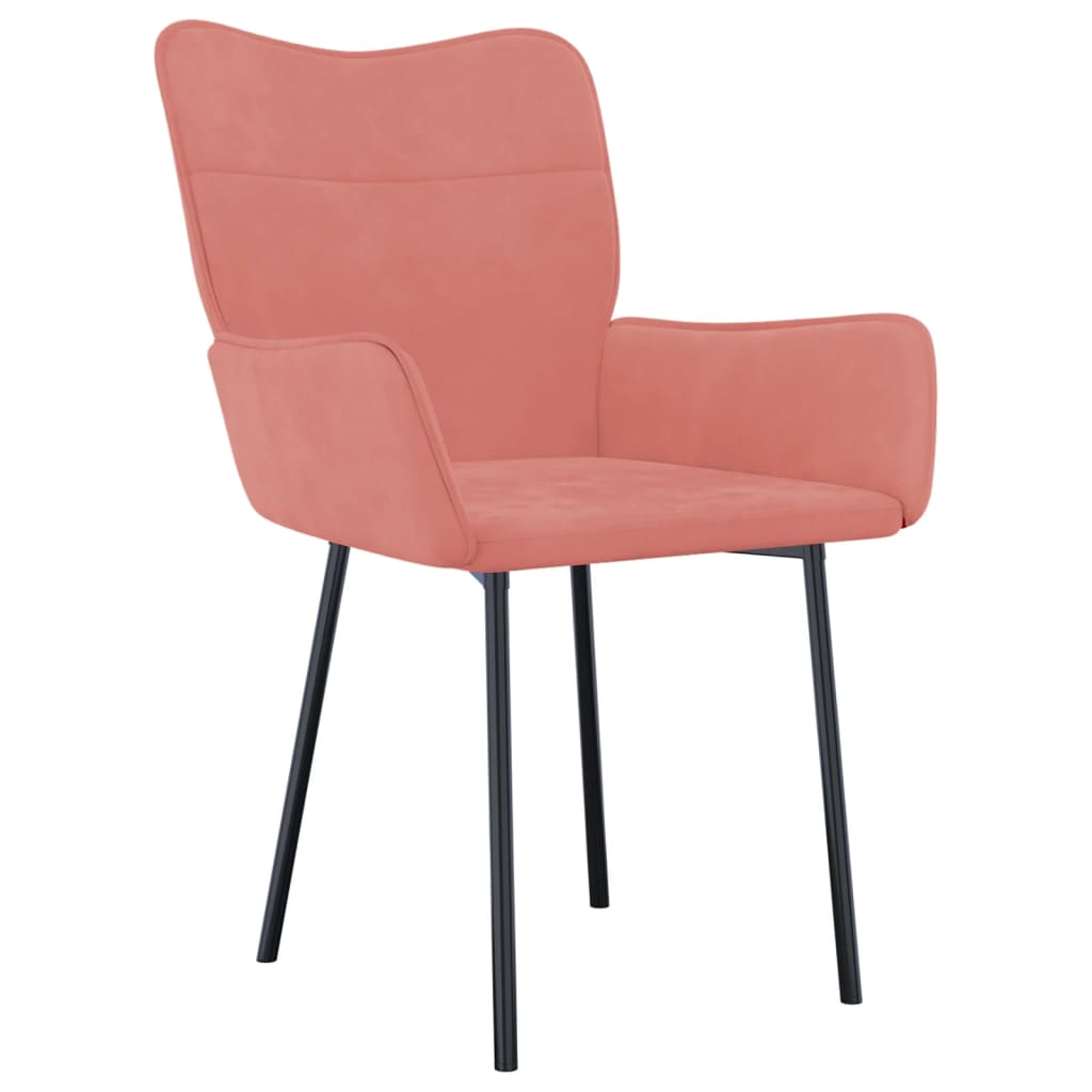 

vidaXL Eetkamerstoelen 2 st fluweel roze