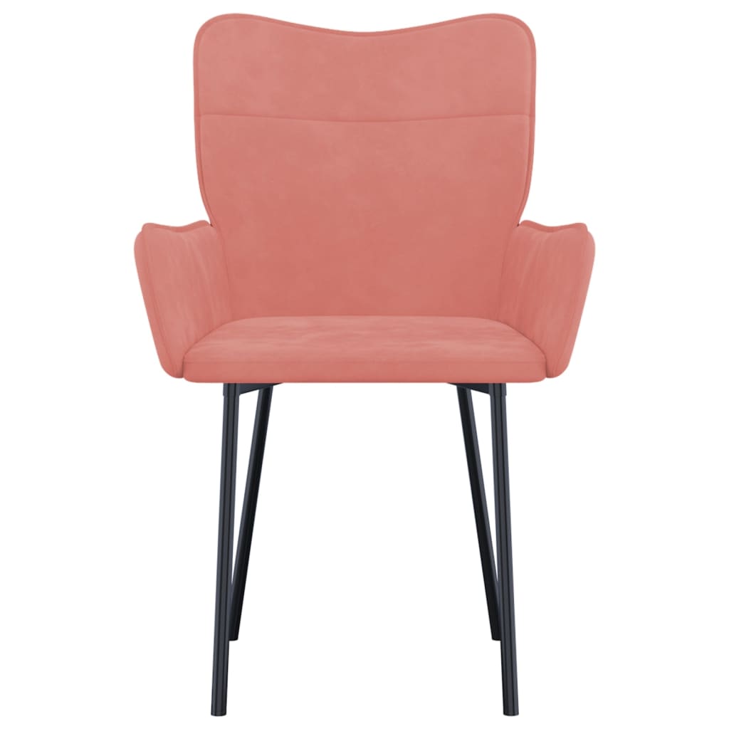 Jídelní židle 2 ks růžové samet