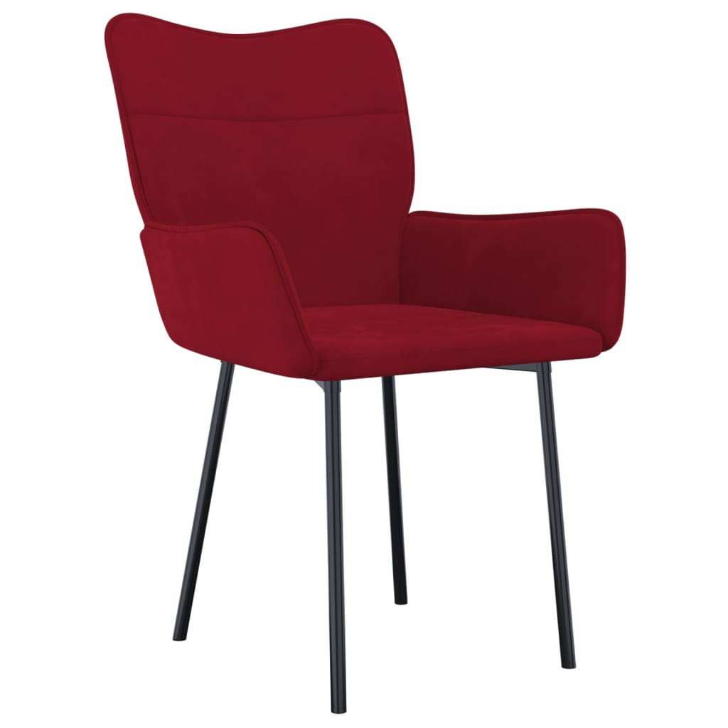 vidaXL Cadeiras de jantar 2 pcs veludo vermelho tinto