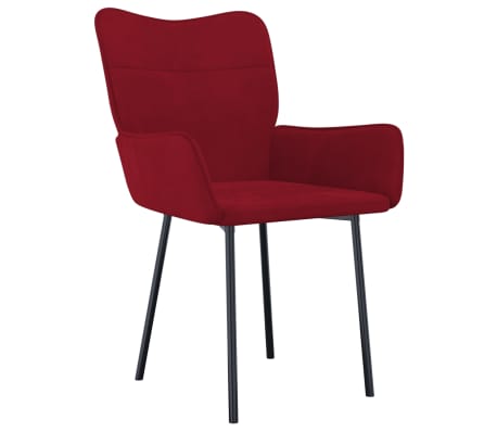 vidaXL Valgomojo kėdės, 2vnt., raudonojo vyno spalvos, aksomas