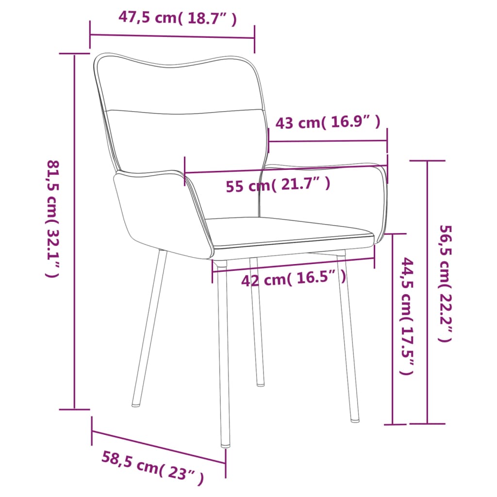 Jídelní židle 2 ks hnědé samet