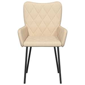 Jídelní židle 2 ks krémové textil - obrázek 4