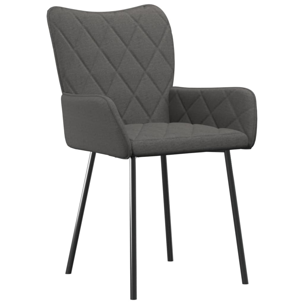 

vidaXL Eetkamerstoelen 2 st stof donkergrijs