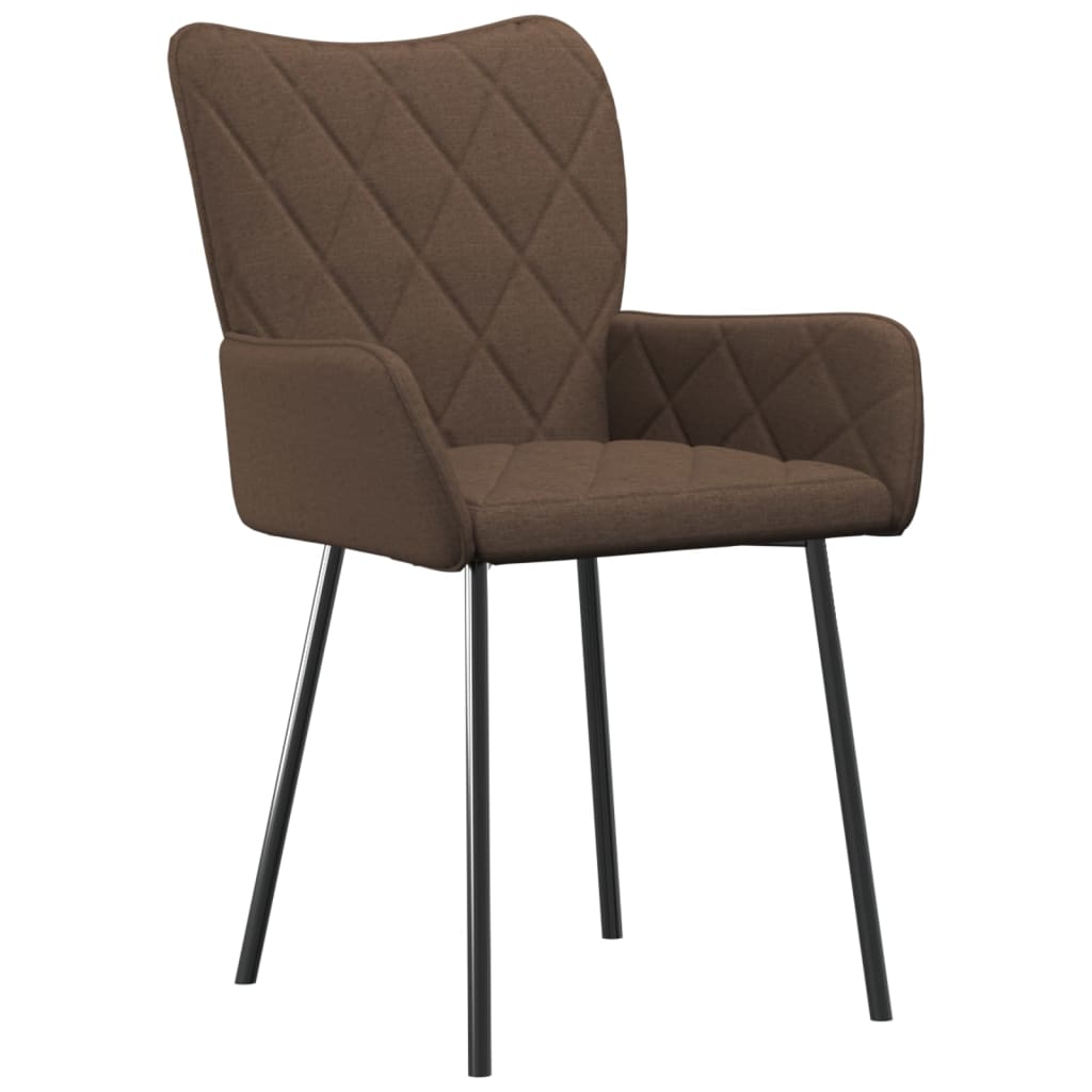 

vidaXL Eetkamerstoelen 2 st stof bruin