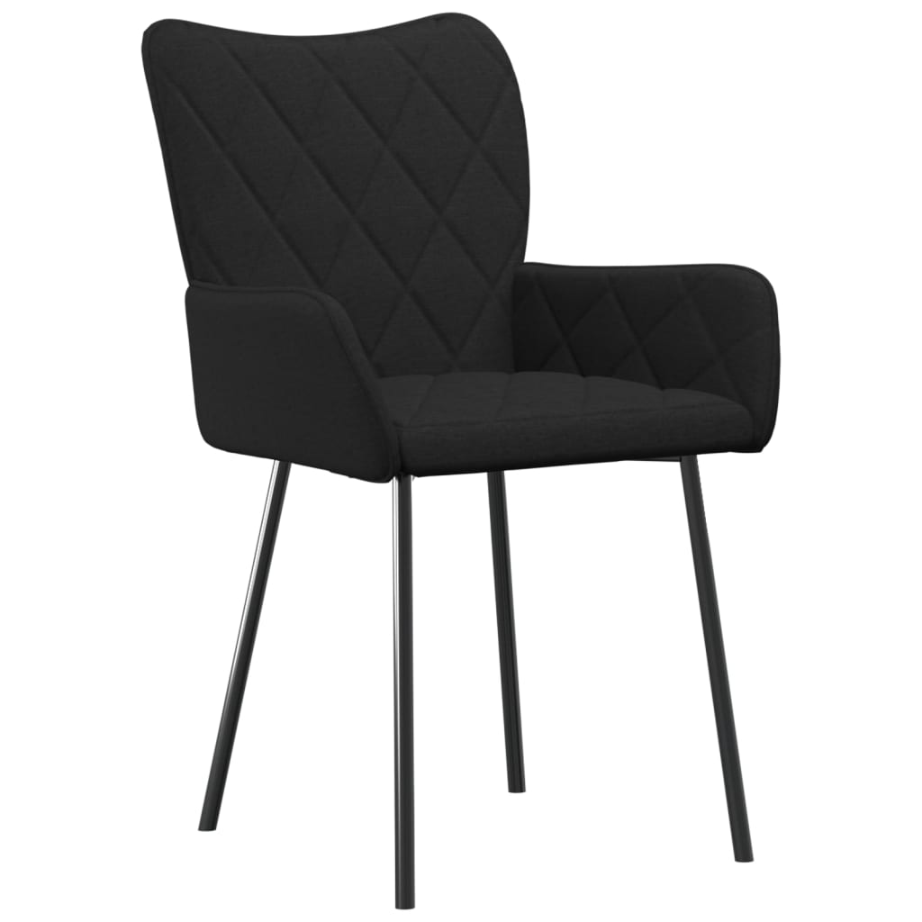 

vidaXL Eetkamerstoelen 2 st stof zwart