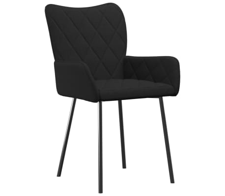 vidaXL söögitoolid 2 tk, must, kangas