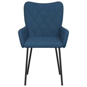 Otočné jídelní židle 2 ks modré textil - obrázek 4