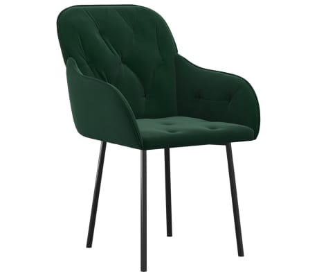 vidaXL Chaises à manger lot de 2 Vert foncé Velours