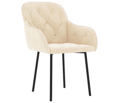 vidaXL Dining Chairs 2 pcs Cream Velvet