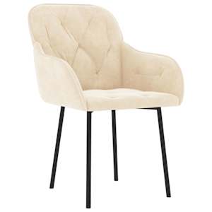 vidaXL Dining Chairs 2 pcs Cream Velvet