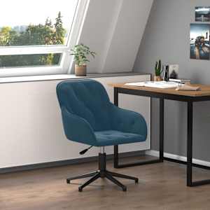 Vrtljiv pisarniški stol moder žamet