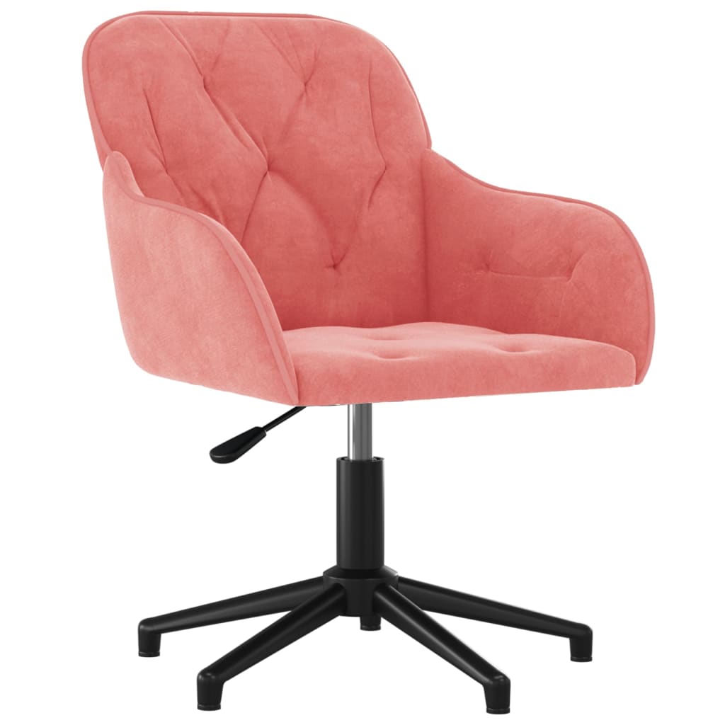 Okretna uredska stolica ružičasta baršunasta
