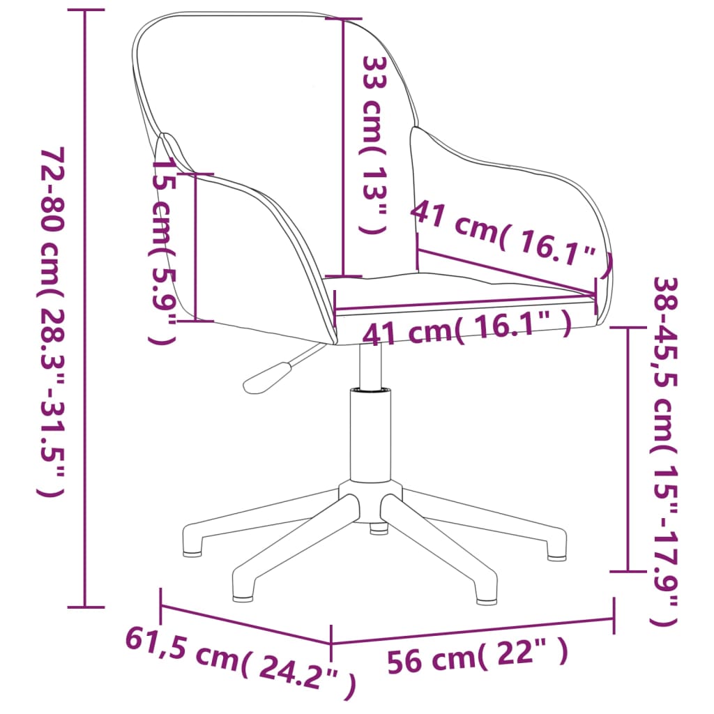 Okretna uredska stolica smeđa baršunasta
