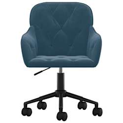 vidaXL Cadeira de escrit&oacute;rio girat&oacute;ria veludo azul
