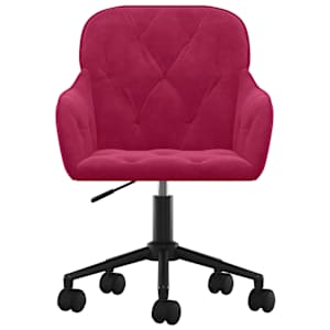 Otočná kancelářská židle vínová samet - obrázek 3