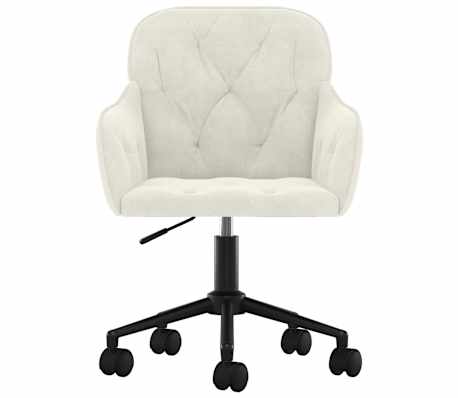 vidaXL Scaun de birou pivotant, crem, catifea