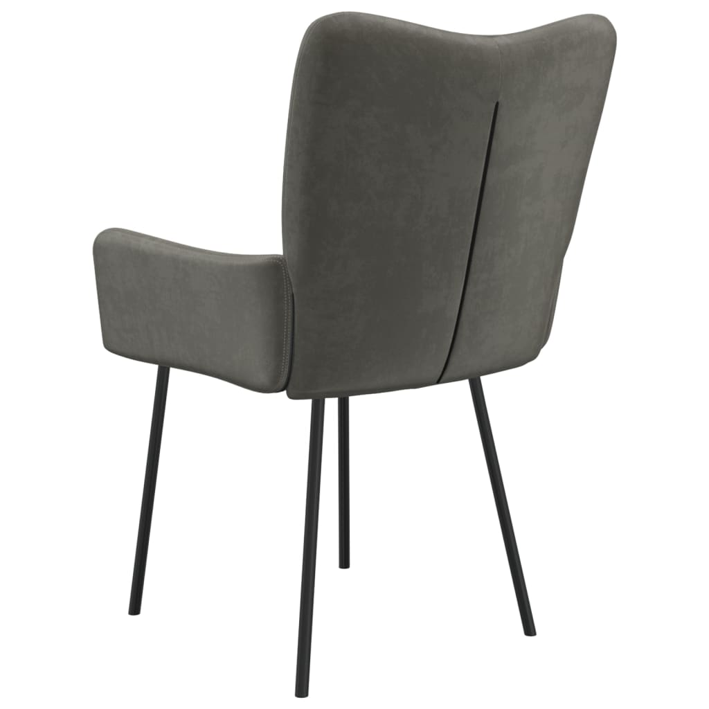 Valgomojo kėdės, 2vnt., tamsiai pilkos spalvos, aksomas | Stepinfit