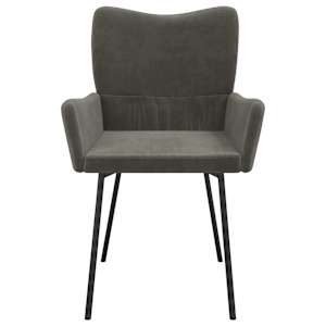 Jídelní židle 2 ks tmavě šedé samet - obrázek 5