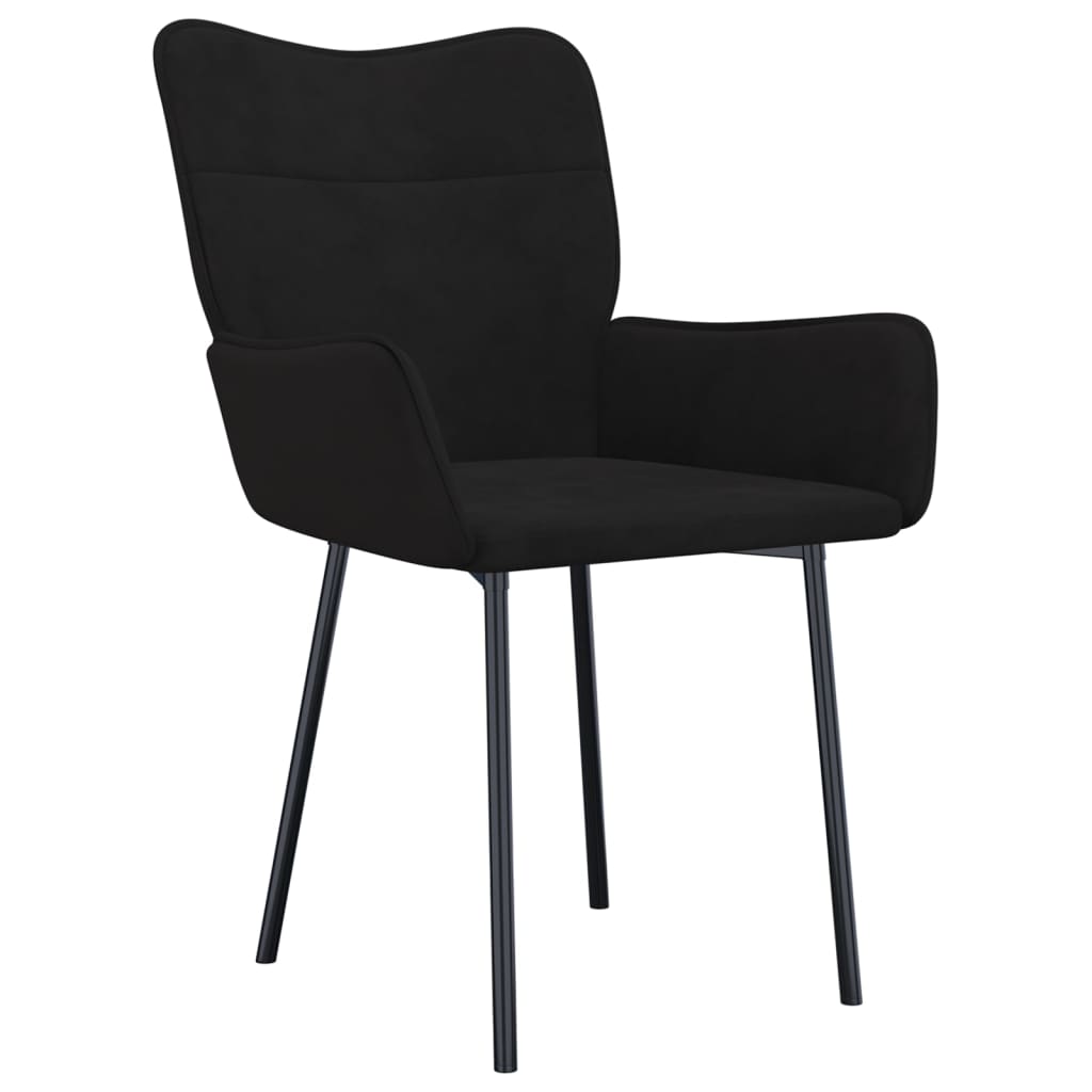 vidaXL Dining Chairs 2 pcs Black Velvet