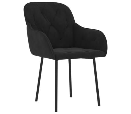 vidaXL Dining Chairs 2 pcs Black Velvet