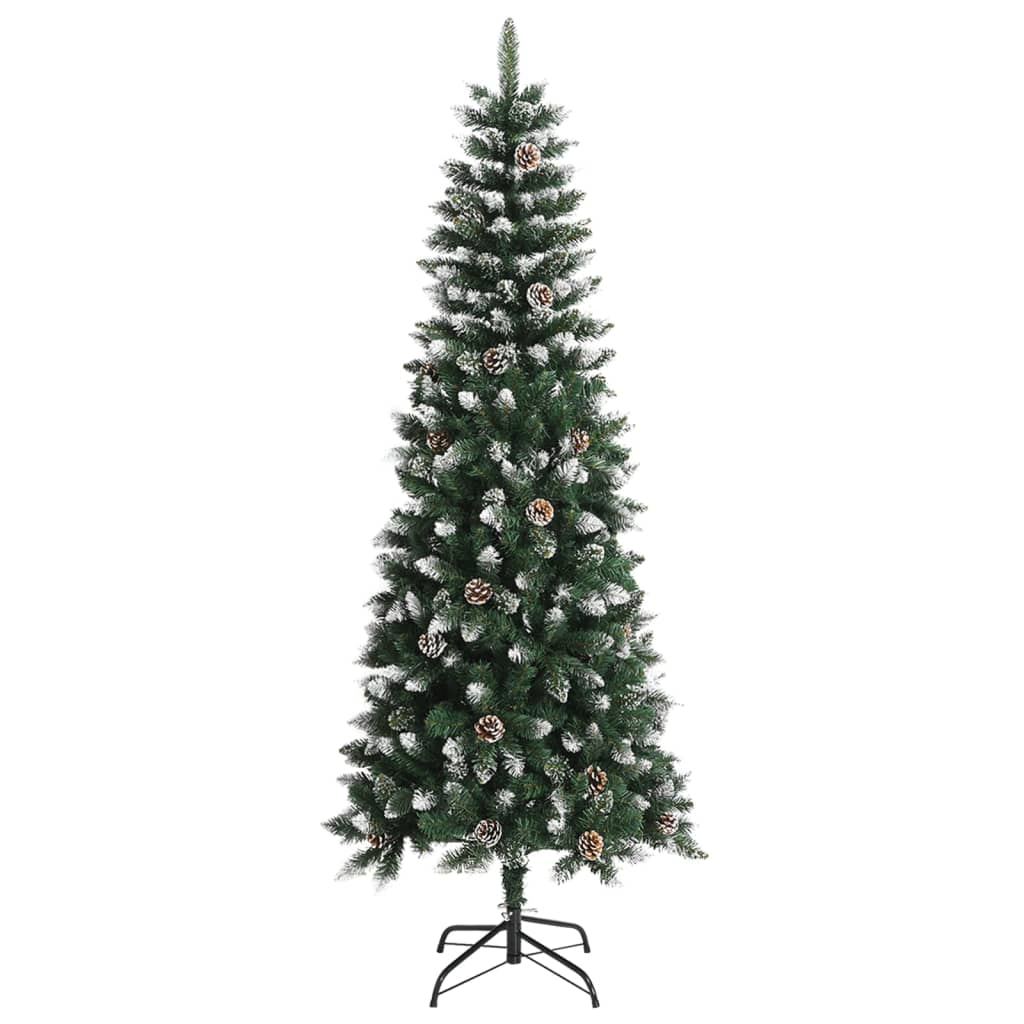 vidaXL Brad de Crăciun artificial cu suport, verde, 210 cm, PVC