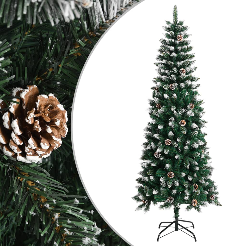 vidaXL kunstigt juletræ med juletræsfod 240 cm PVC grøn
