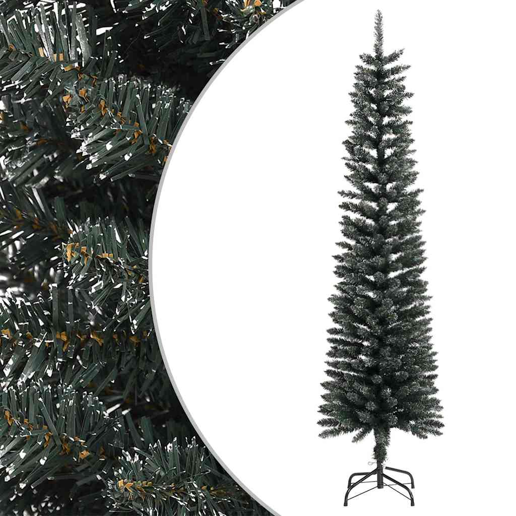 Kunstigt Smalt Juletræ Med Juletræsfod Pvc Grøn - uden LED / 180 cm