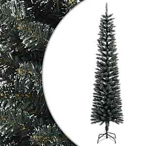 Umělý úzký vánoční stromek se stojanem zelený 240 cm PVC - obrázek 1