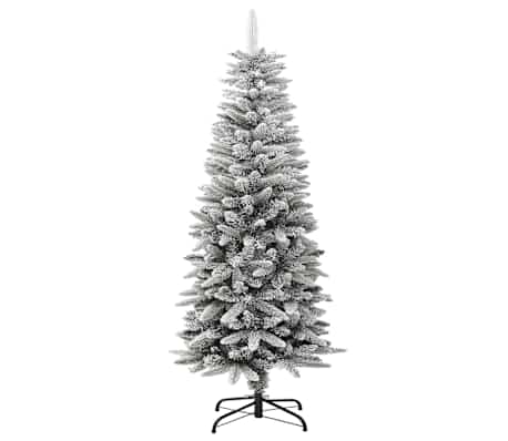 vidaXL Sapin de No&euml;l artificiel mince avec neige floqu&eacute;e 120 cm PVC/PE