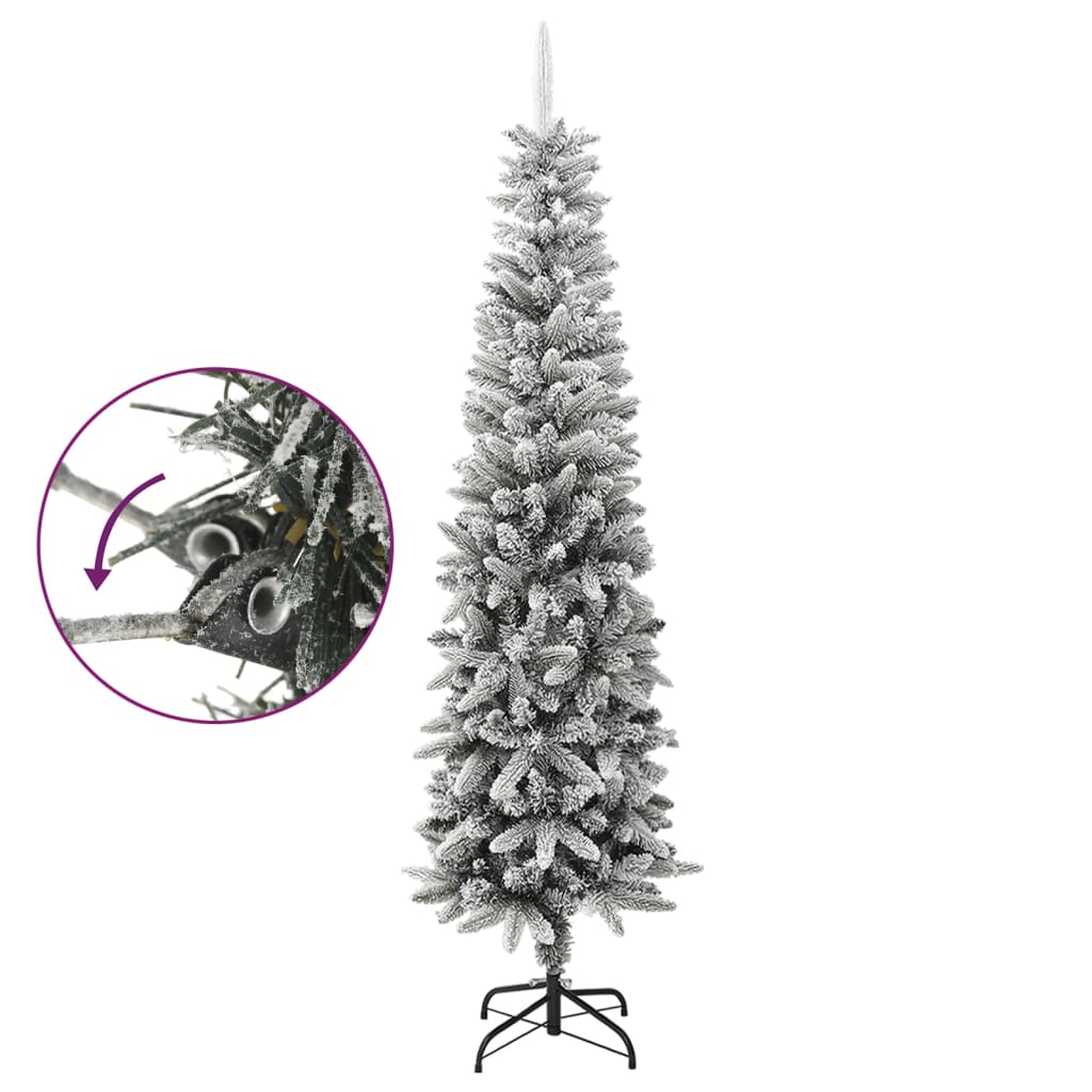 Künstlicher Weihnachtsbaum Beschneit Schlank 240 cm PVC&PE