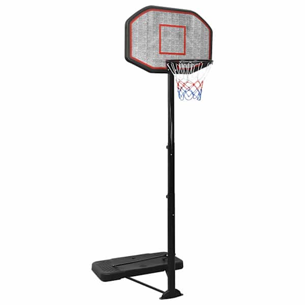 vidaXL korvpallilaud jalaga, must, 258&ndash;363 cm, pol&uuml;et&uuml;leen