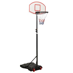 vidaXL korvpallilaud jalaga, valge, 216&ndash;250 cm, pol&uuml;et&uuml;leen