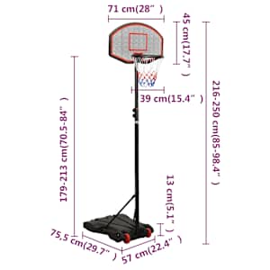 Basketbalový koš černý 216–250 cm polyethylen - obrázek 10